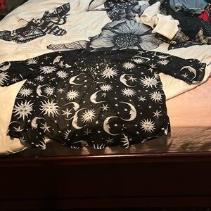 Black/moon&stars kimono